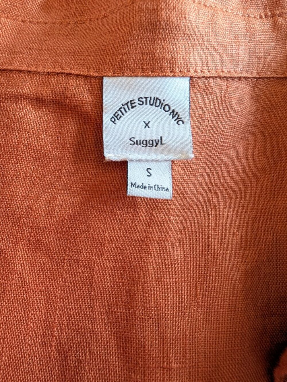 Petite Studio 100% Linen Antoine Blouse Oversize Shirt Top Rust Orange Size S - Picture 4 of 10